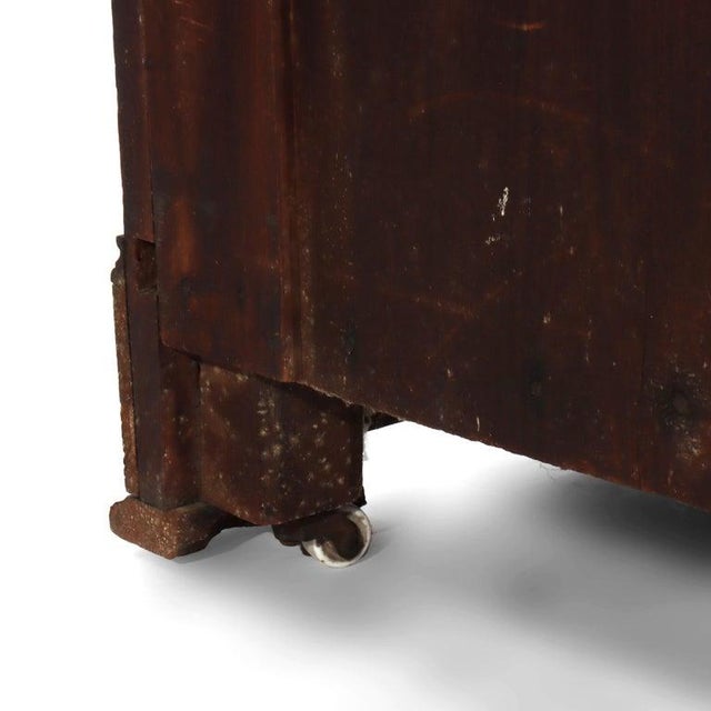 Antique Carved Walnut 2-Door 2-Drawer Washstand With Backsplash Circa 1900 For Sale - Image 12 of 16