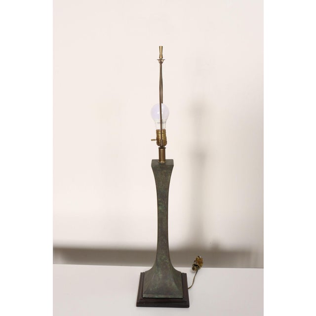 Vintage Verdigris Bronze Columnar Table Lamp by Stewart Ross James for Hansen For Sale In New York - Image 6 of 18