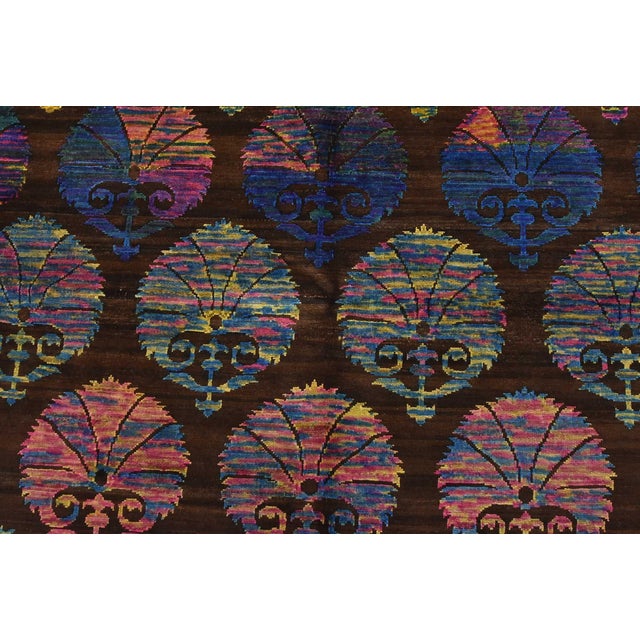 2020s Gabbeh Rug 4’10” X 7’5” Brown Wool Modern Hand-Knotted Oriental Carpet For Sale - Image 5 of 13