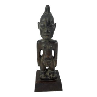 Early 20th Century Yoruba Ibeji Standing Male Figure on Custom Base Nigeria For Sale