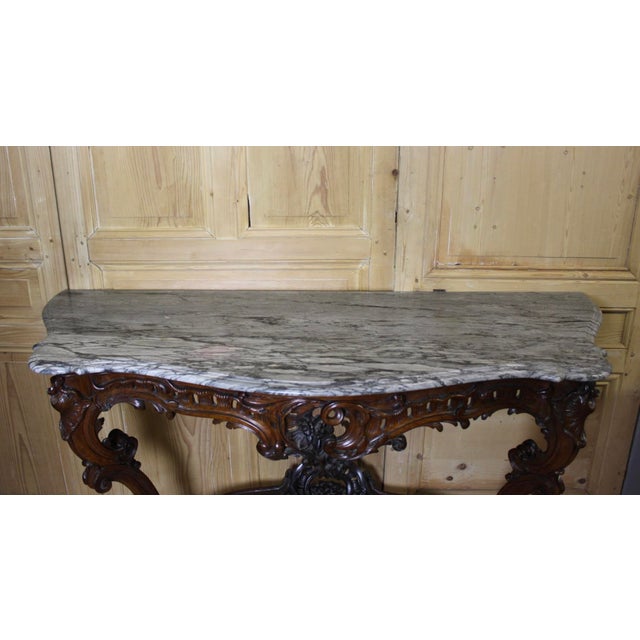 Large Louis XV Walnut Console Table, 19th Century For Sale - Image 11 of 13