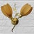 Scandinavian Wall Lamp with Leaf Decoration in Brass with Cocoon Shades, Denmark, 1950s For Sale - Image 11 of 11