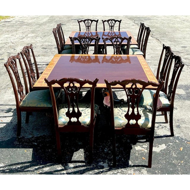 Vintage Regency Chippendale Carved Claw and Ball Dining Chairs - Set of 16 For Sale - Image 10 of 12