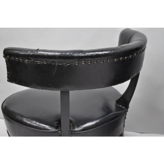 Vintage Mid Century Modern Low Black Barrel Back Lounge Club Chairs - A Pair For Sale - Image 15 of 18