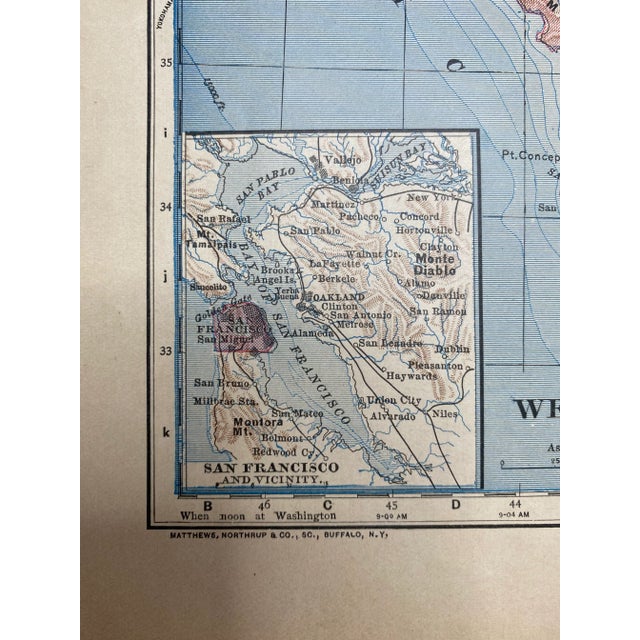 American 1883 Antique California and Nevada State Maps For Sale - Image 3 of 5