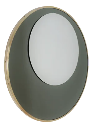 Italian Double Glass Wall Mirror with Brass Frame, 1970s