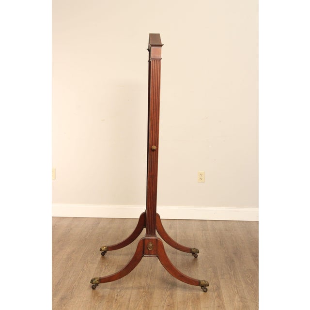 Antique 19th Century Empire Style Mahogany Cheval Mirror On Brass Paw Feet For Sale - Image 11 of 12