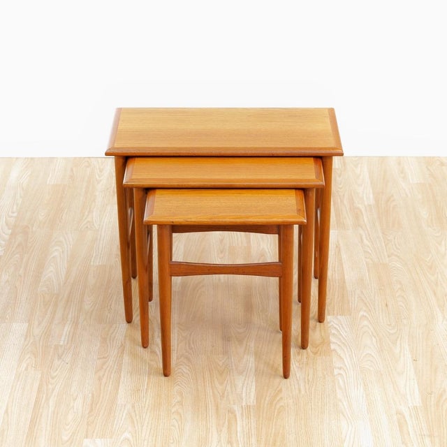 Mid-century set of nesting tables made in Denmark. Constructed from teak, these quality side tables are wonderfully...
