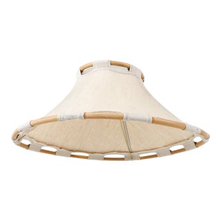 1970s Anna Ehrner Bamboo & Canvas Pendant Light For Sale