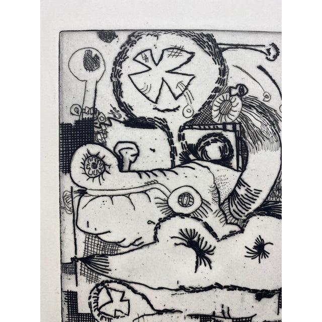 1970s Ron Yrabedra Abstract Etching For Sale - Image 4 of 5