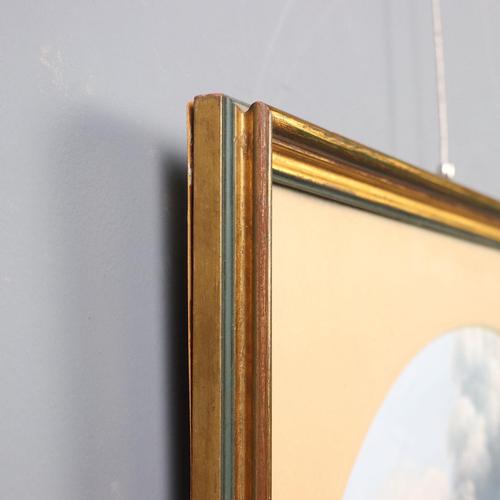 View from Vesuvius, Gouache on Cardboard, 20th Century, Framed For Sale - Image 8 of 10