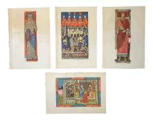 Antique Lithographs-English History-SetOf 4