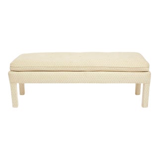 1980s Fully Upholstered Parsons Bench For Sale