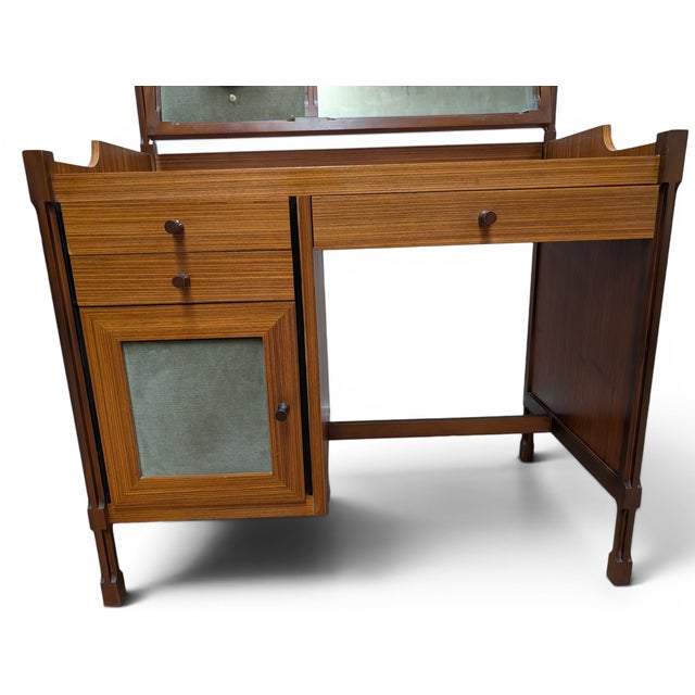 Vintage 3V Dressing Table with Tilting Mirror and Integrated Lamp, 1950s For Sale - Image 15 of 17
