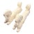 Egyptian Revival Two Headed Ram Carved Wood Sculptures Covered in White Plaster - A Pair For Sale