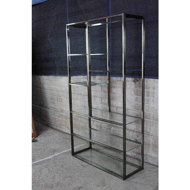 Vintage MidCentury Modern LaBarge Chrome & Glass Etagere Bookcase