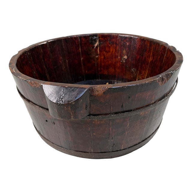 Lacquered Decorative Wooden Tub Tarai, Japan, 1910 For Sale