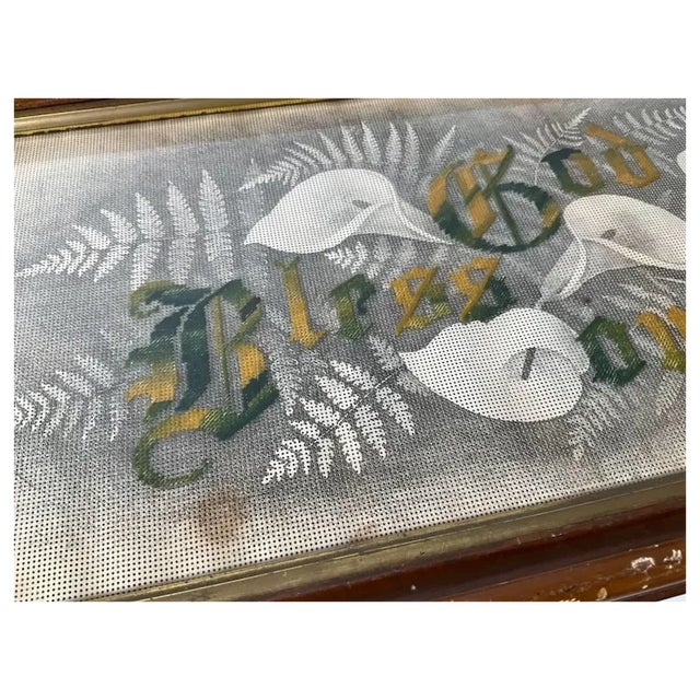 An antique (circa 1870-1880s) Victorian Motto Sampler. The Sampler is worked in wool on a paperboard backing and is...