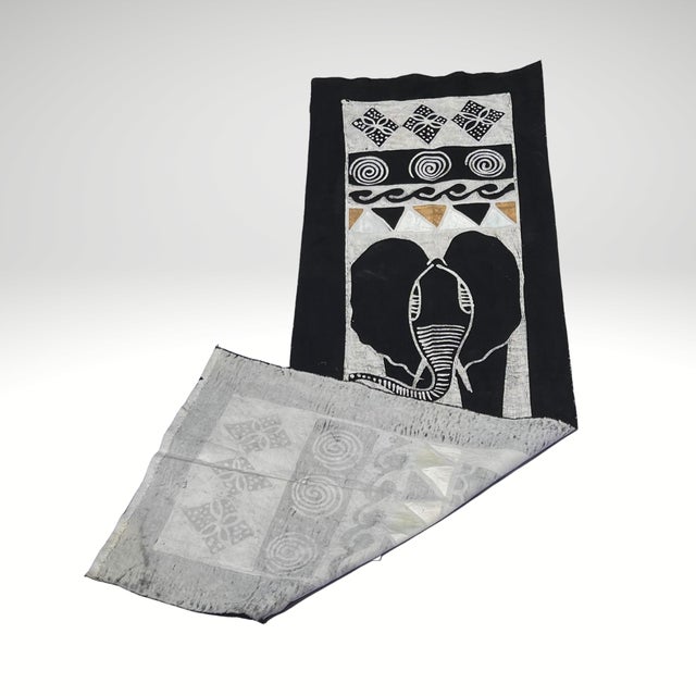 Early 20th Century Black African Handprinted Table Runner For Sale - Image 10 of 13