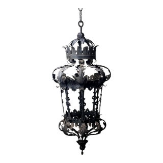 Florentine Renaissance Style Italian Wrought Iron Lantern For Sale
