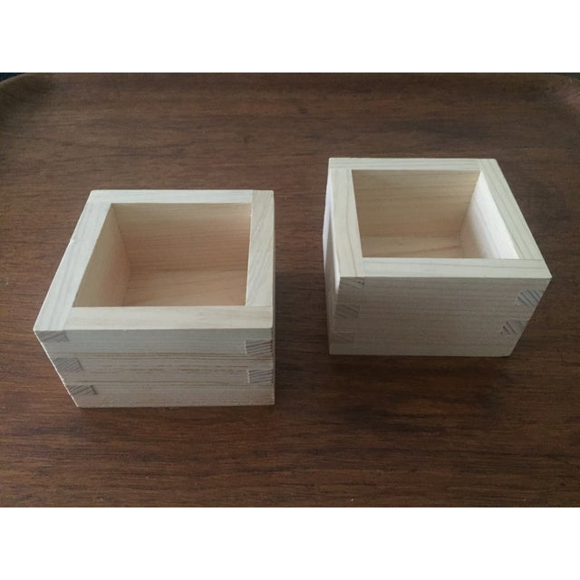 Japanese Wood Box Masu Sake Cups A Pair Chairish
