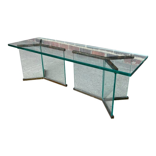 Pace Brass and Glass Coffee Table For Sale