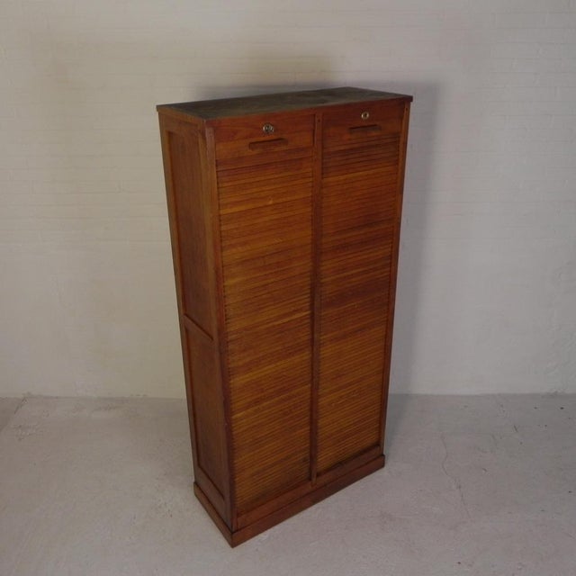 1950s Oak Roller Shutter Cabinet, 1950s For Sale - Image 5 of 18