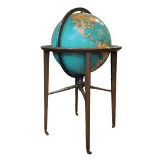 Globe in Rolling Stand with Brass Hardware For Sale