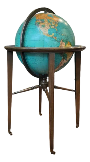 Globe in Rolling Stand with Brass Hardware