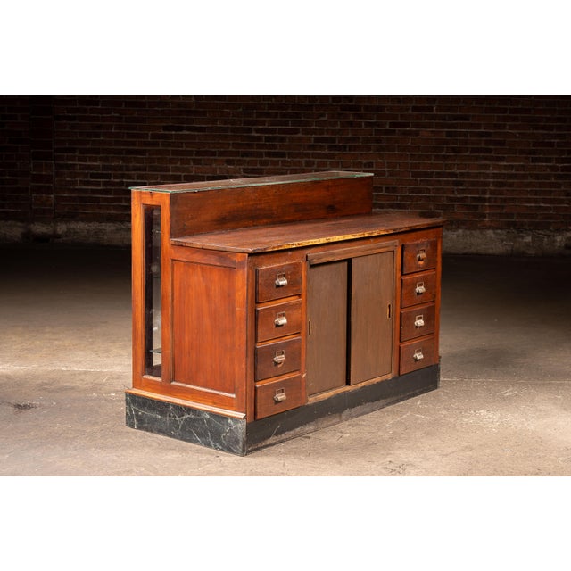 Early 20th Century Red Felt Retail Display Counter For Sale In Chicago - Image 6 of 16