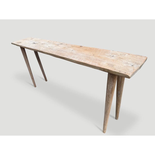 Wood Andrianna Shamaris St. Barts Teak Wood Console Table For Sale - Image 7 of 18