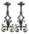 Antique Andirons Hand Wrought Iron - A Pair For Sale