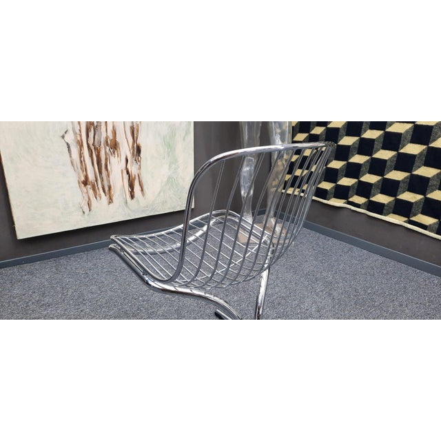 Silver Space Age Radiofreccia Chrome Dining Chairs by Gastone Rinaldi for Rima, 1970s, Set of 6 For Sale - Image 8 of 10