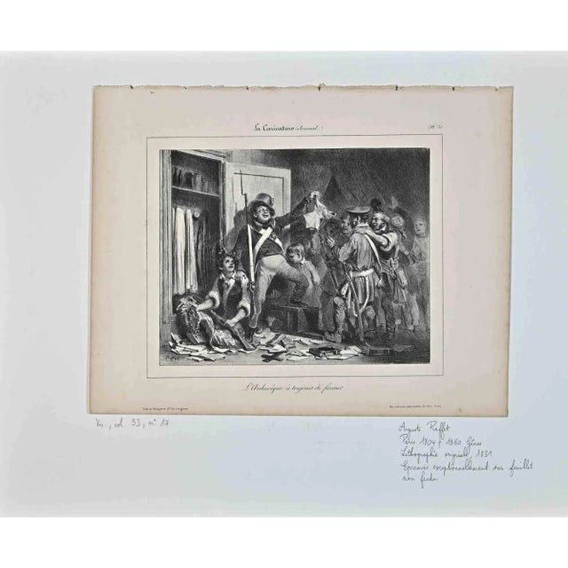 The Caricature is an Original Lithograph realized by Auguste Raffet in 1831. Not signed. The original work is glued to a...