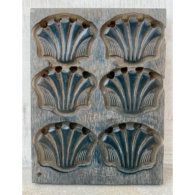 Nautical Vintage Carved Wood Nautical Scalloped Shell Architectural Factory Mold, Wall Art, Unique Housewarming/Hostess Gift For Sale - Image 3 of 12