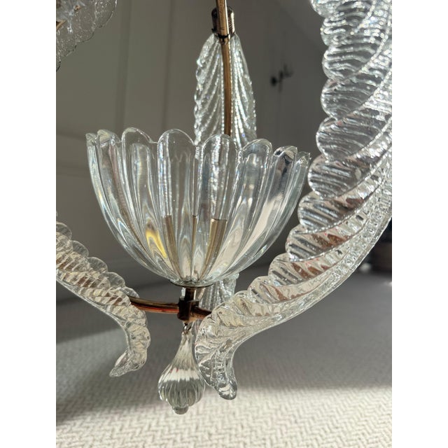 Mid-Century Murano Glass and Brass Pendant Light from Barovier & Toso, 1950s For Sale - Image 11 of 18