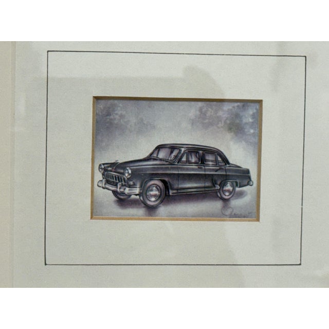 Miniature Volga Etching in Thick Off White Matte, Metal Framed For Sale In San Francisco - Image 6 of 12