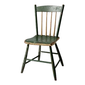 Antique Primitive Painted Plank Seat Chair
