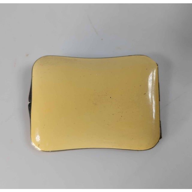 Mid 20th Century Mid-Century Vintage Blue and Cream Guilloche Enamel Makeup Compact For Sale - Image 5 of 9