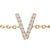 Contemporary 10K Yellow Gold Diamond Accent "V" Initial Charm and Link Bracelet For Sale - Image 3 of 6