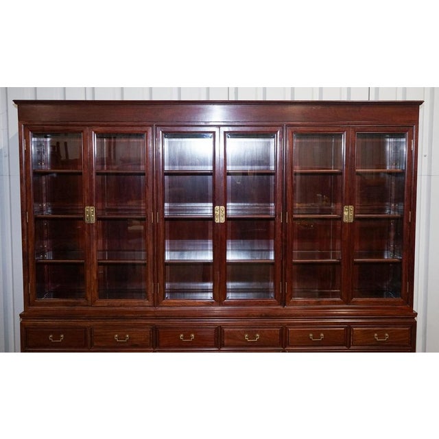 Chinese Teak 6-Door Display Bookcase For Sale - Image 3 of 18