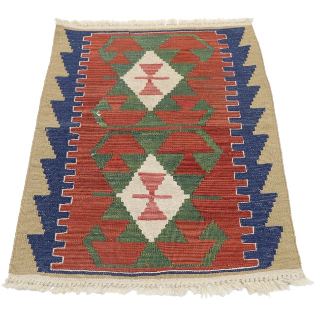 Tribal Vintage Persian Shiraz Kilim Rug - 02'01 X 03'00 For Sale - Image 3 of 9