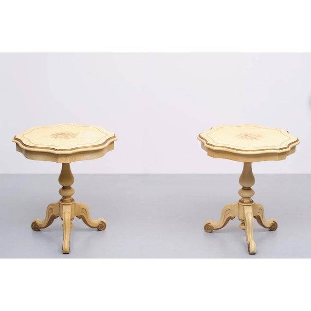 Italian Craquelure Side Tables, 1960s , Set of 2 For Sale - Image 9 of 10