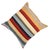 A one-of-a-kind handwoven wool kilim floor pillow featuring bold horizontal bands of navy, red and gold. Fully reversible...