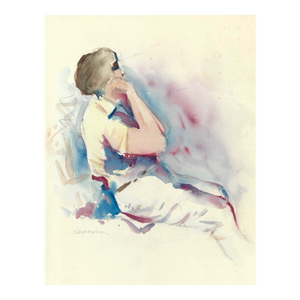 1960s Arthur Sembler Watercolor of a Lady