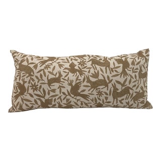 Kerry Joyce Flora & Fauna Ochre Lumbar Pillow For Sale