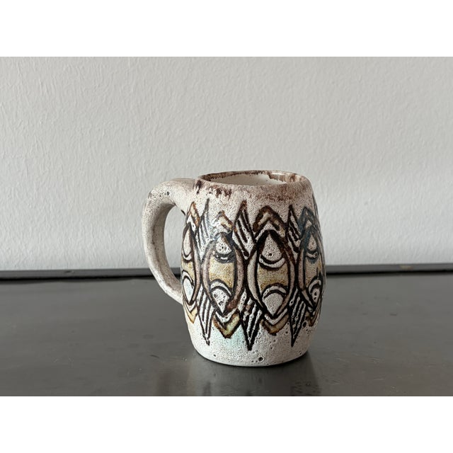 Maritime Mug with Stylized Fish Motifs from Rügen Keramik, 1970 For Sale - Image 6 of 18
