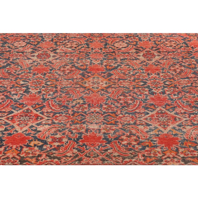 Early 20th Century Distressed Antique Persian Malayer Rug - 04'01 X 05'11 For Sale - Image 5 of 9