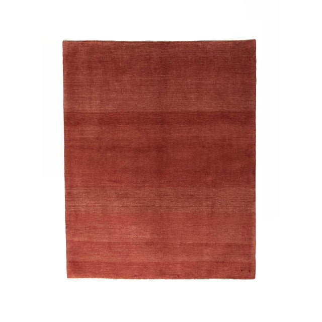 Modern Hand-Knotted Gabbeh Rug in Red For Sale - Image 11 of 11