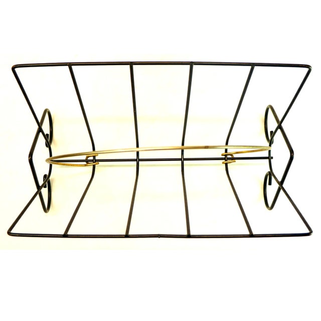 Metal Vintage Mid-Century Modern Metal Wire Magazine Rack For Sale - Image 7 of 8